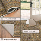 Brown 3x8 Vintage Kitchen Runner Rug Stain Resistant, Wide Washable Non Skid - Image 4