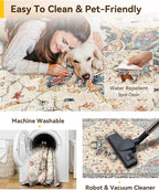 RELEANY 8ft Round Rug, Area Rugs 8ft, Washable Rug, Rugs - Image 3