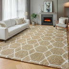 ONASAR Large Area Rugs for Living Room, Fluffy 7x10 Beige and White Thick Floor - Image 7
