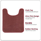 Bosap Toilet Rugs U Shaped Bathroom Rug, Machine Washable Non Slip Quick Dry - Image 2
