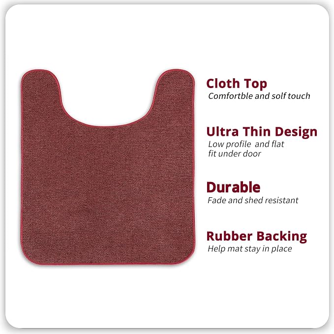 Bosap Toilet Rugs U Shaped Bathroom Rug, Machine Washable Non Slip Quick Dry - Image 2
