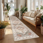 Yamaziot Washable Runner Rug, 2x10 Non-Slip Boho Vintage Hallway Rug Runner - Image 5