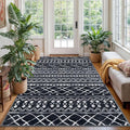 KUTA Bedroom Boho Rug 4x6 Black, Moroccan Washable Area Rugs Non Slip, Ultra by KUTA