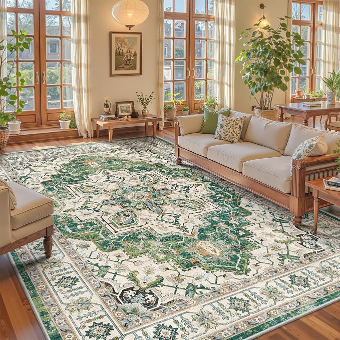 zesthome 9x12 Area Rugs, Stain Resistant Washable Rug, Ultra-Thin Rugs by Zesthome