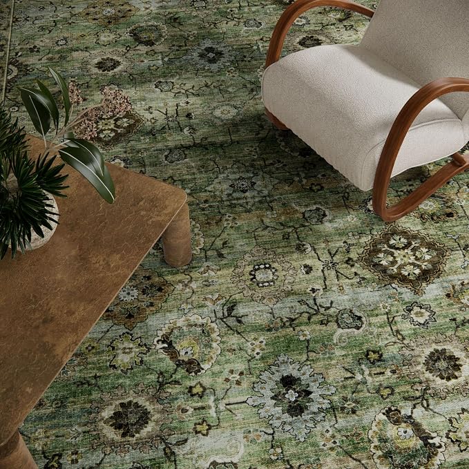 Washable Area Rugs for Living Room: 5x7 Rug Boho Vintage Rugs Stain Resistant - Image 4
