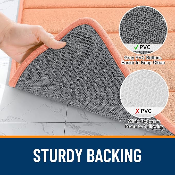 OLANLY Memory Foam Long Bathroom Rugs Runner 59x24, Super Soft Absorbent Bath - Image 7