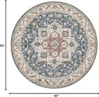 5ft Round Vintage Living Room Area Rug - Image 2
