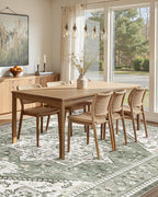 10x14 Vintage Area Rug: Washable Neutral Soft Non Slip Thin Large Floor Carpet - Image 8