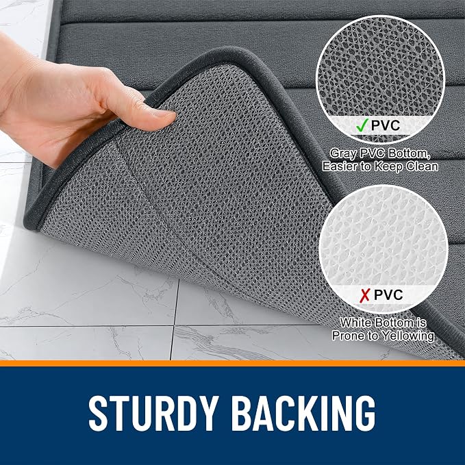 OLANLY Memory Foam Bath Mat 70x46, Super Soft Absorbent Bathroom Rugs, Quick Dry - Image 7