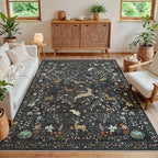 5x7 Area Rugs Washable Rug: Boho Living Room Rug Soft Non-Slip Low Pile Carpet - Image 7