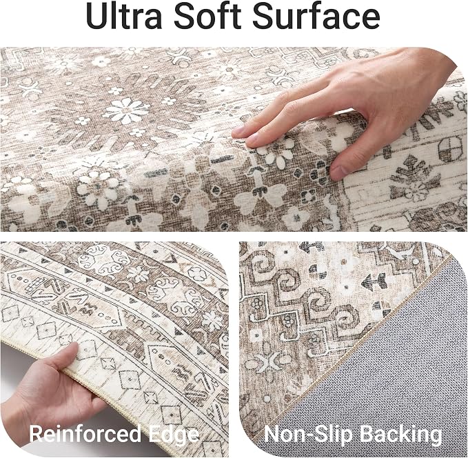 befbee 5x7 Area Rugs for Living Room, Stain Resistant Washable Rug, Non-Slip - Image 3
