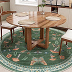 Mushroom Insect 4ft Round Rug Washable Non-Slip Soft Ultra-Thin Small Boho - Image 3