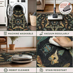 Green and Black Rug for Entryway Indoor- 3x6 Kitchen Floor Mats Non Slip - Image 4
