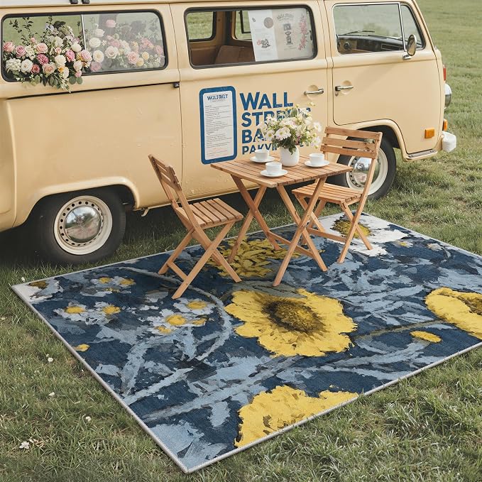 GENIMO Indoor Outdoor Area Rug 8'x10', Machine Washable Rugs - Image 3