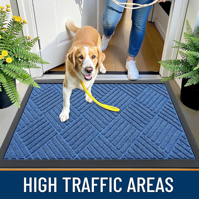 OLANLY Front Door Mat Outside Entrance 47x32, Heavy Duty Sturdy Natural Rubber - Image 5
