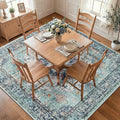 RELEANY Area Rugs Square 7ft Washable Non-Slip, Floral Vintage Distress by RELEANY