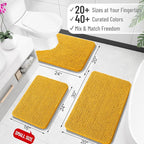 OLANLY Large Bathroom Rugs 50x30, Soft Absorbent Chenille Bath Rugs, Rubber - Image 2