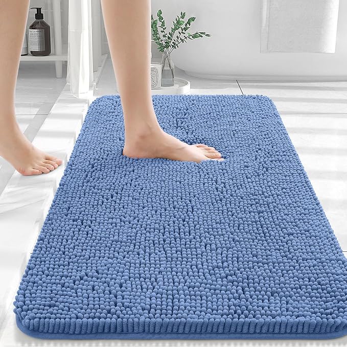 OLANLY Bathroom Rugs 30x20, Extra Soft Absorbent Chenille Bath Rugs, Rubber - Image 2
