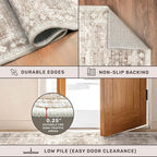 Washable Neutral Farmhouse Large Entryway Rug, 3x5 Area Rugs - Image 5