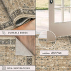 Hazo Haus Boho Washable 3x16 Extra Long Hallway Runner Rug, Neutral Large - Image 4