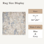 ZHXXUJ 7x7 Square Washable Area Rug, Non-Slip Indoor Rug - Image 2
