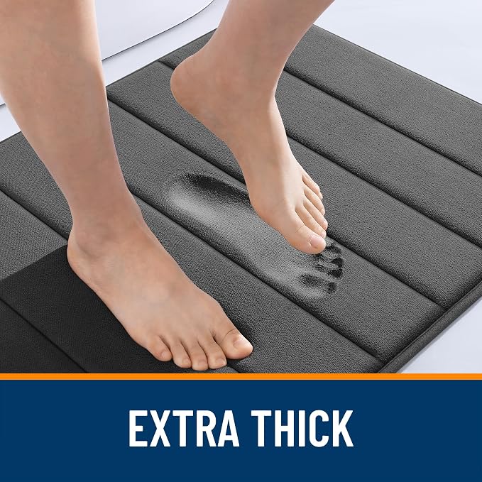 OLANLY Memory Foam Bath Mat 70x46, Super Soft Absorbent Bathroom Rugs, Quick Dry - Image 6