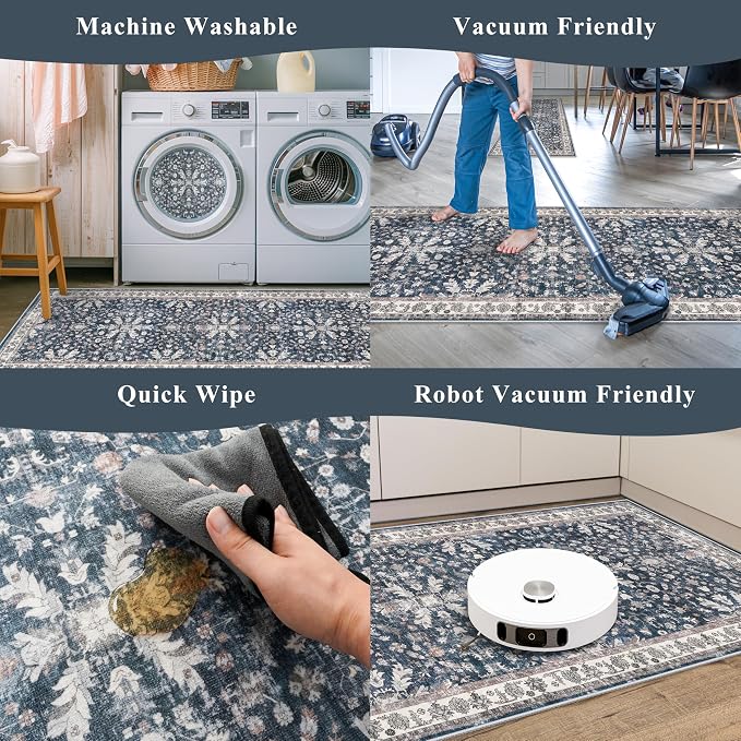 Kitchen Rug Sets 3 Piece Non Skid – Washable Small Kitchen Rugs and Runner Set - Image 7