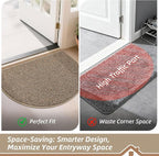 BEQHAUSE Dirt Trapper Door Mat 17" x 30" Half Circle Non Slip Washable Doormats - Image 6