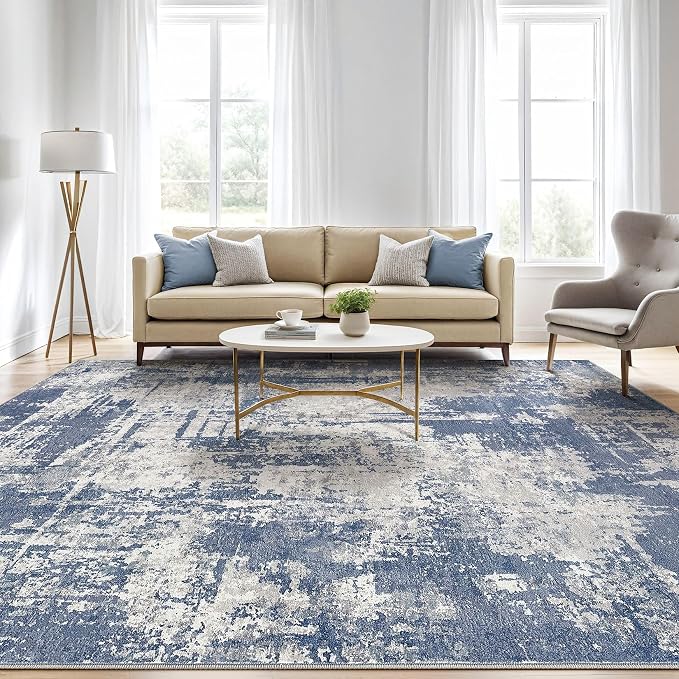 Area Rugs 9x12 Living Room: Washable Large Abstract Modern Soft Rugs Stain - Image 5