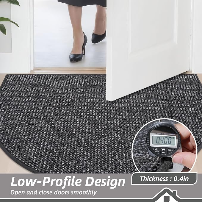 BEQHAUSE Dirt Trapper Door Mat 32" x 48" Half Circle Non-Slip Washable Doormats - Image 5