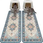 Hompet Cat Litter Mat 2 Pack, 18x54 Large Machine Washable Trapping Mats by Hompet