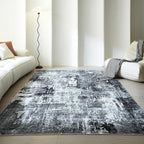Rugcomf Area Rug 5x7 Washable Rug Boho Soft Abstract Pattern Non-Slip Faux Wool - Image 2