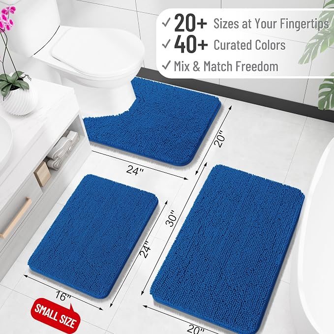OLANLY Large Bathroom Rugs 44x32, Soft Absorbent Chenille Bath Rugs, Rubber - Image 2