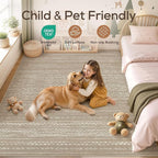 Nakagishi Area Rug Living Room Rugs: 5x7 Large Soft Machine Washable Boho - Image 4