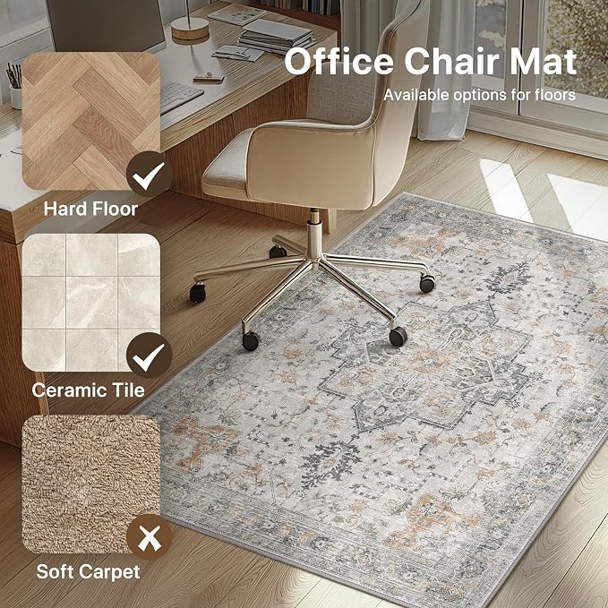 36"x60" Office Chair Mat for Hardwood Tile Floor, Under Desk Carpet Protector - Image 3