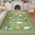 DUKINO 6x9 Rug for Living Room, Lightweight Animal Dog Print Washable Area Rug by DUKINO