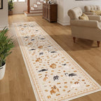 DUKINO 2x10 Runner Rug for Hallway, Washable Animal Dog Print Kitchen Rug by DUKINO