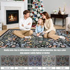 Area Rug Living Room Rugs: Floral 5x7 Washable Rug Vintage Soft Boho Non-Slip - Image 9