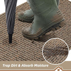 BEQHAUSE Dirt Trapper Door Mat 17" x 30" Half Circle Non Slip Washable Doormats - Image 3