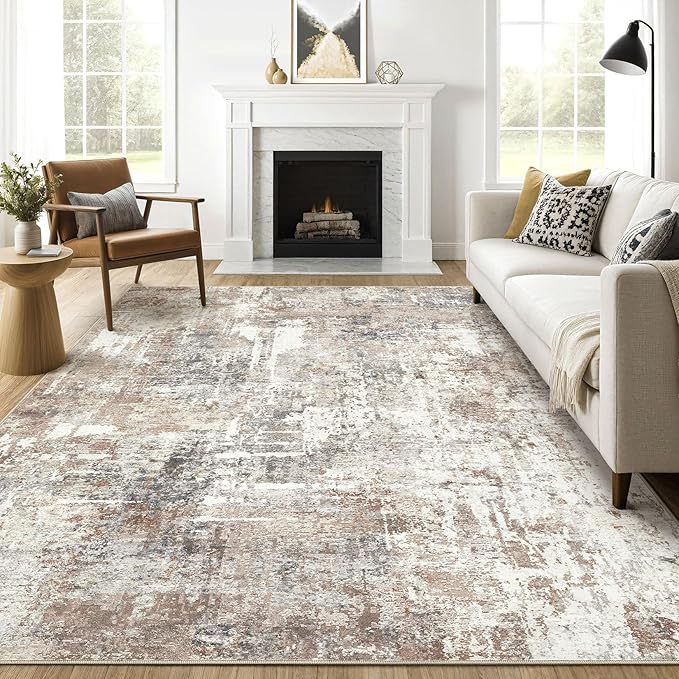 LOONGRUG 7x9 Area Rug Living Room: Machine Washable Large Abstract Soft Rugs by LOONGRUG