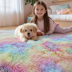 Fluffy Fuzzy Unicorn Rugs for Girls Bedroom, 2x3 Washable Non Slip Shag Shaggy - Image 3