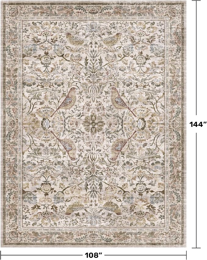 Floral 9x12 Large Area Rug for Living Room - Image 2