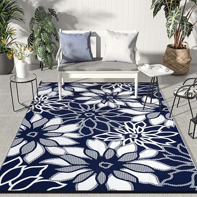 GENIMO Outdoor Rug Waterproof for Patio Decor, Large Area Rugs Mats for RV by GENIMO