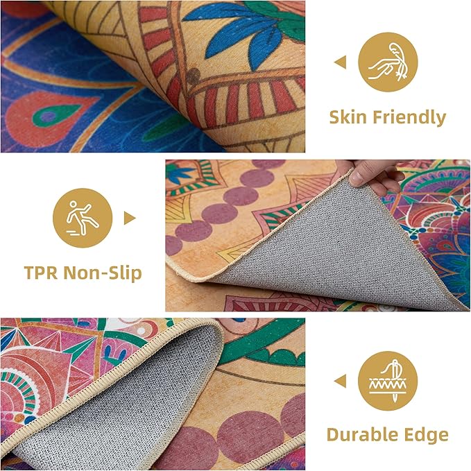 Arenarug Meditation Indoor Outdoor Rug 4x6 ft Mandala Pattern Rug Boho Style - Image 5