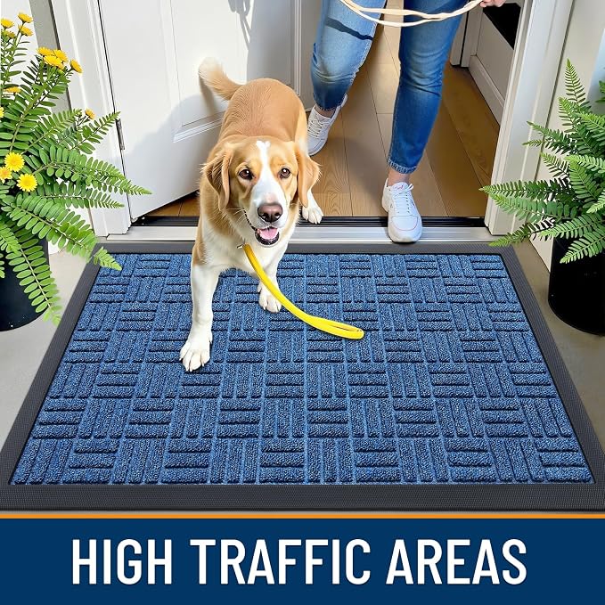 OLANLY Front Door Mat Outside Entrance 47x32, Heavy Duty Sturdy Natural Rubber - Image 5