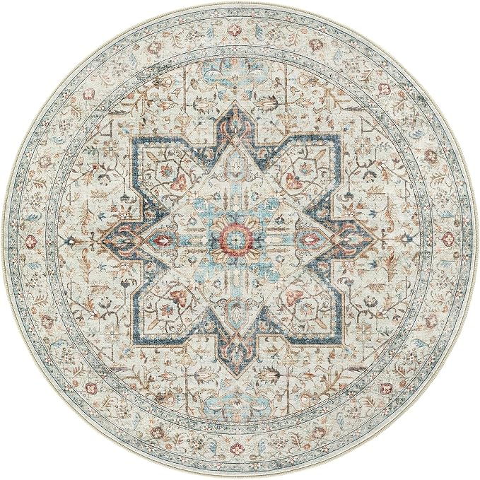 Tortania 8' Round Area Rug Living Room Rugs - Image 9
