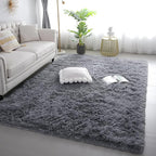 KICHOWUA Area Rug 5x7 Grey Fluffy Shag by KICHOWUA