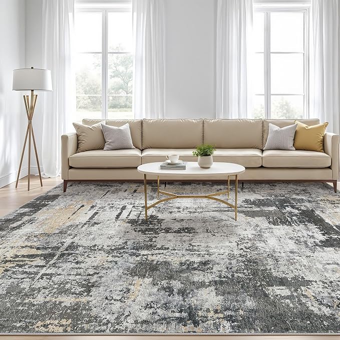6x8 Area Rug Living Room: Washable Large Abstract Modern Soft Rug Stain - Image 5