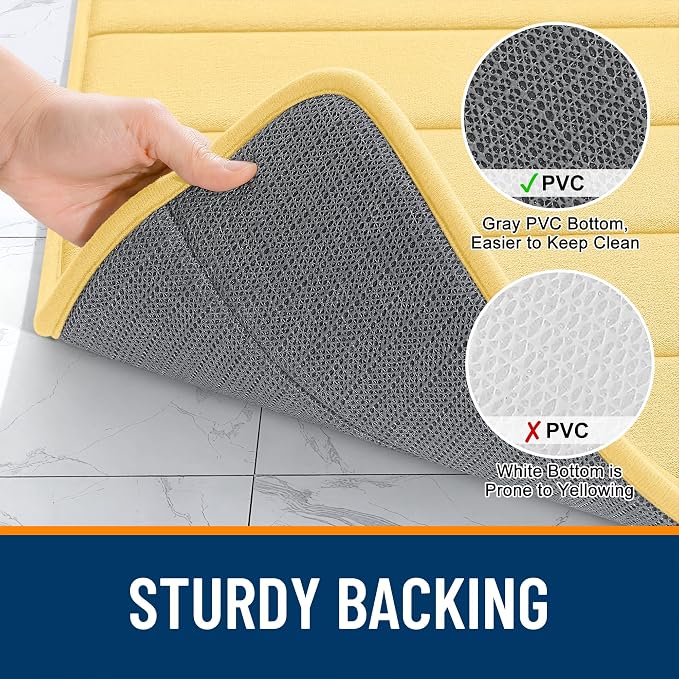 OLANLY Memory Foam Bath Mat 44x24, Super Soft Absorbent Bathroom Rugs, Quick Dry - Image 7