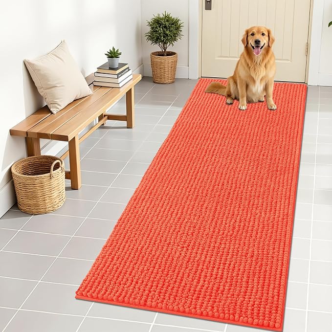 OLANLY Dog Door Mat for Muddy Paws 70x24, Ultra Absorbent Chenille Mud Doormat by OLANLY